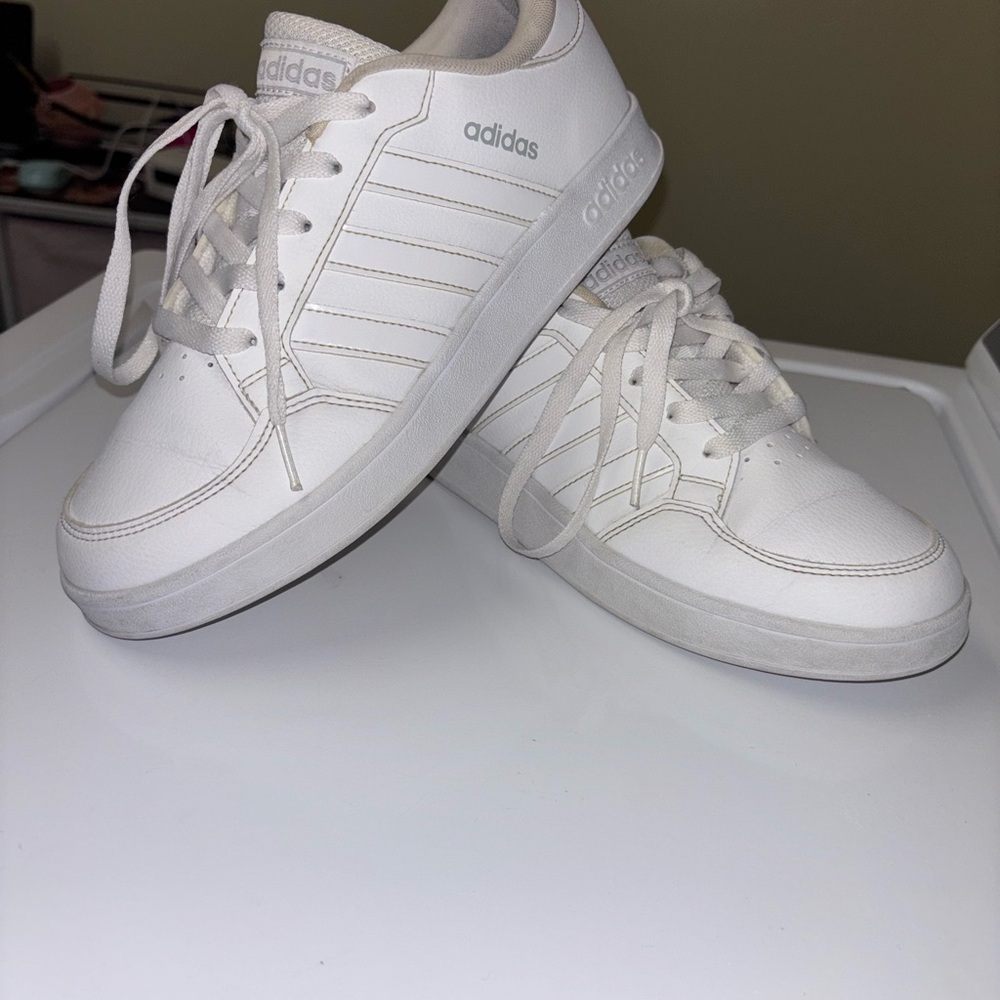 adidas Cream and White Low-Top Sneakers